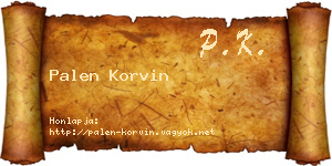 Palen Korvin névjegykártya